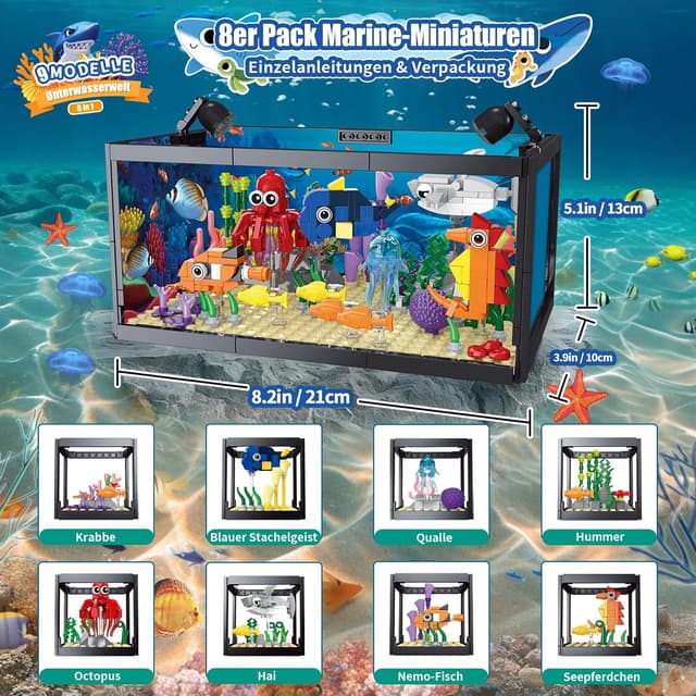 Thumbnail 4 de 8-in-1 Aquarium Baustein mit LED Licht