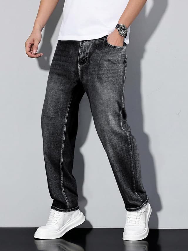 Detalle de JMIERR Herren Baggy Jeans aus Baumwolle mit Stretch – Relaxed Fit Loose Fit im Vintage-/Y2K-Look