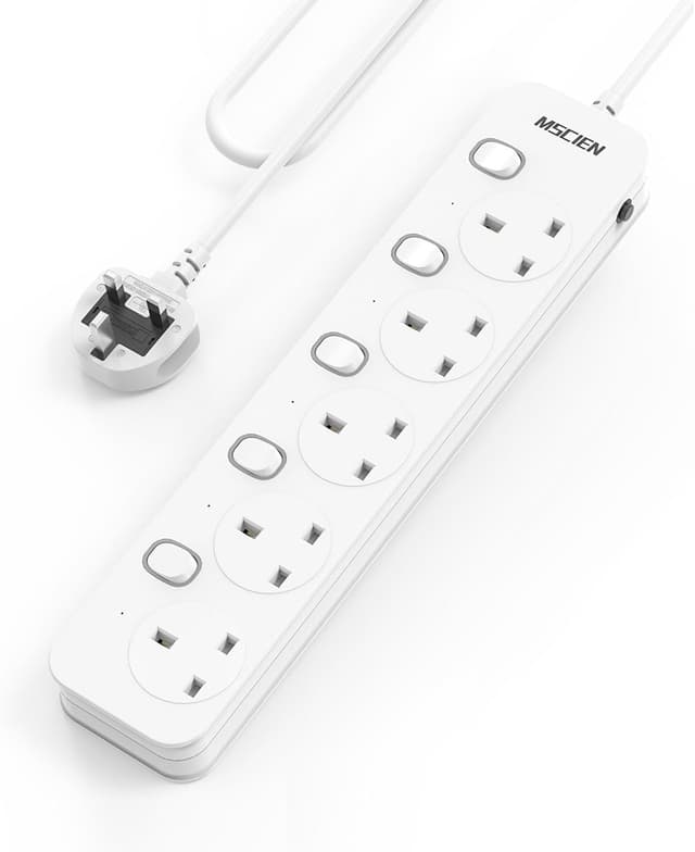 Thumbnail 6 de Mscien 5M 5-Way Extension Lead with Individual Switches and Wall Mounting (13A, 3250W)