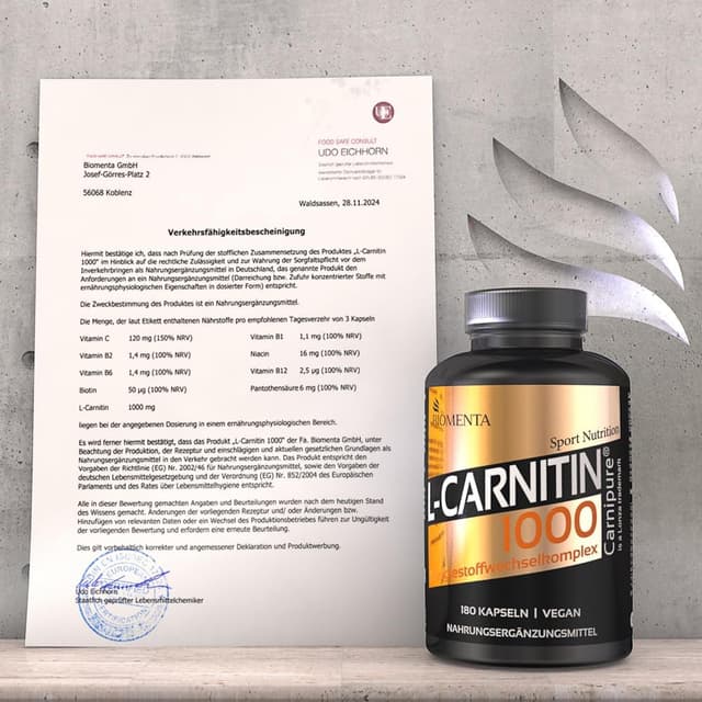 Thumbnail 2 de BIOMENTA Carnipure L-Carnitin 180 Kapseln đ