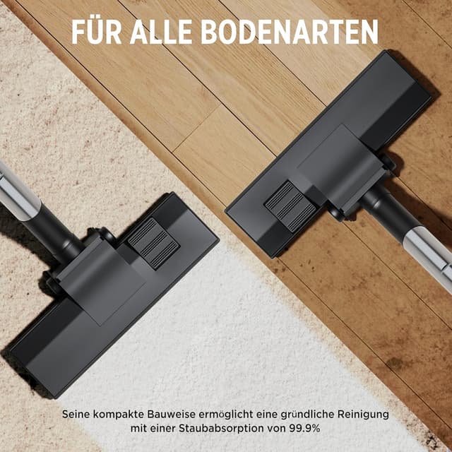 Detalle 2 de OYLCDI beutelloser Bodenstaubsauger 1600 W (70 dB) mit HEPA-Filter und 5 m Kabel, 2,2 l Staubbehälter