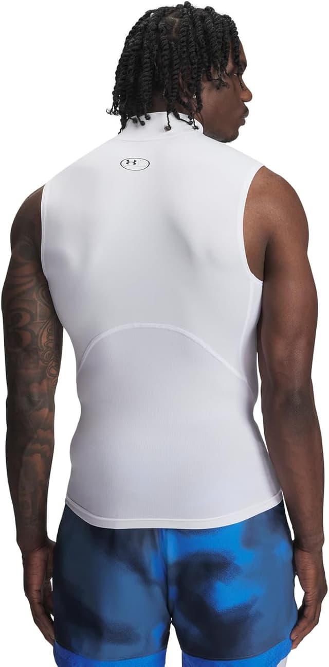 Detalle 2 de Under Armour UA HG Armour Comp Mock sleeveless top (White/Black), size XL