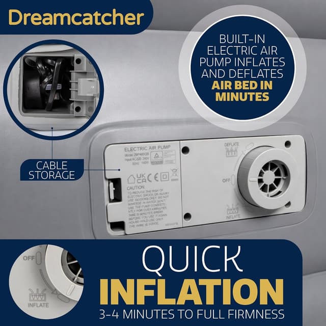 Thumbnail 3 de Dreamcatcher Premium Double Air Bed 205x150x50 cm