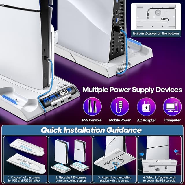 Thumbnail 4 de PS5 Cooling Station with 4-Level Fan