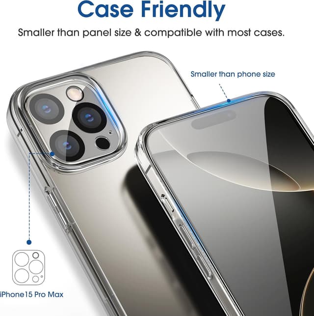 Thumbnail 6 de amFilm OneTouch 2+2 Pack tempered glass & camera lens protector for iPhone 16 Pro 6.3