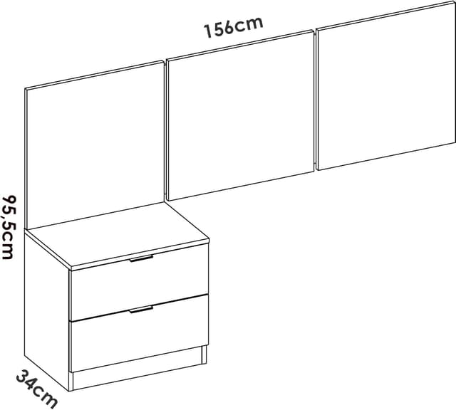 Detalle 2 de DEKIT RIMOBEL BITO Cabecero con Mesitas Blancas