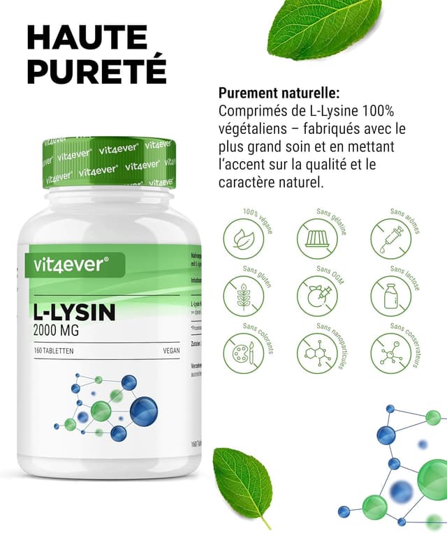 Detalle 1 de L-Lysine 2000-160 comprimés – 1000 mg par comprimé