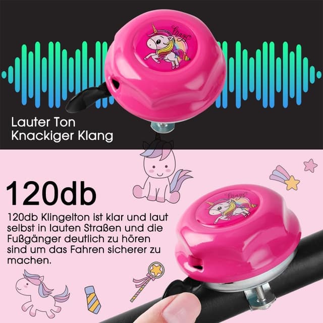 Detalle de Kinder-Fahrradklingel 120 dB – Mini-Glocke für Kinderfahrrad, Laufrad, Roller & mehr