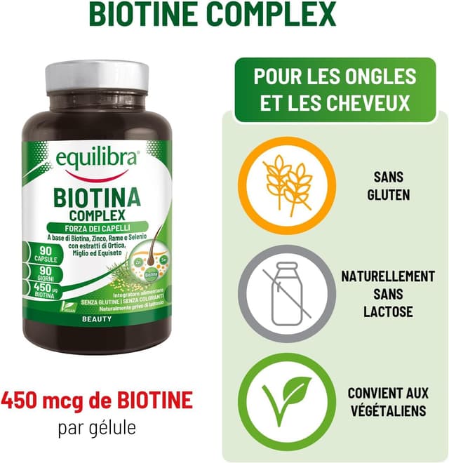 Thumbnail 2 de Equilibra Biotin Complex 450 μg 90 gélules