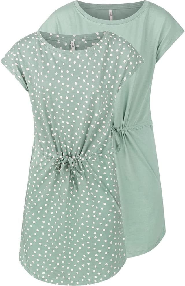 Detalle de Lot de 2 mini robes d’été ONLY onlMAY à rayures noires en coton (tailles XS à XXL)