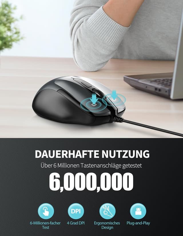 Detalle 2 de TECKNET Maus 6400 DPI đź–±