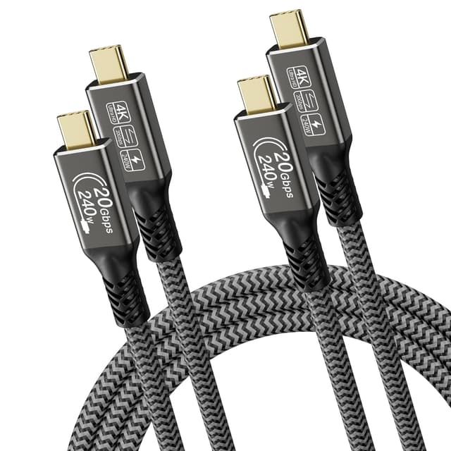 Detalle de CAKOBLE USB‑C Kabel 2 m (2er‑Set) – USB 3.2 Gen 2, 20 Gbit/s & PD 3.1 bis 240 W
