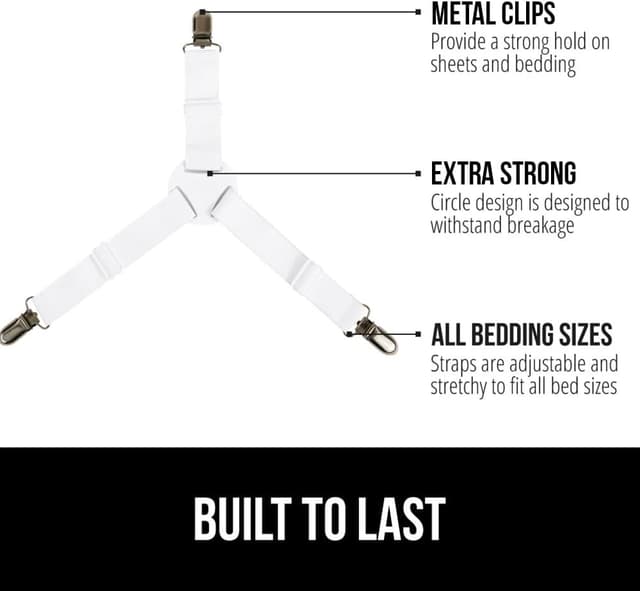 Detalle de GORILLA GRIP Bed Sheet Holders 4 Pack