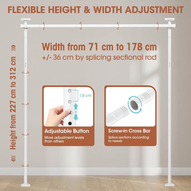 Detalle 2 de WELDUN Tringle verticale 227–312 cm 📏