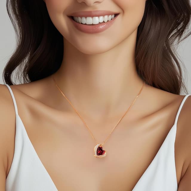 Detalle de CDE Herz Halskette Rosegold mit Geschenkbox