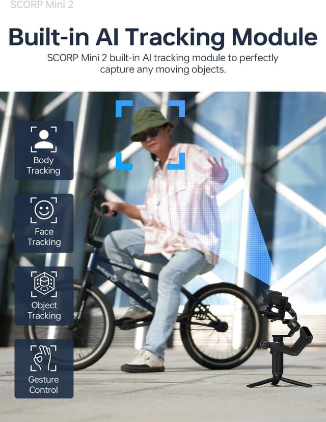 Detalle de FeiyuTech SCORP Mini 2 Kit 3-axis gimbal with built-in AI tracker