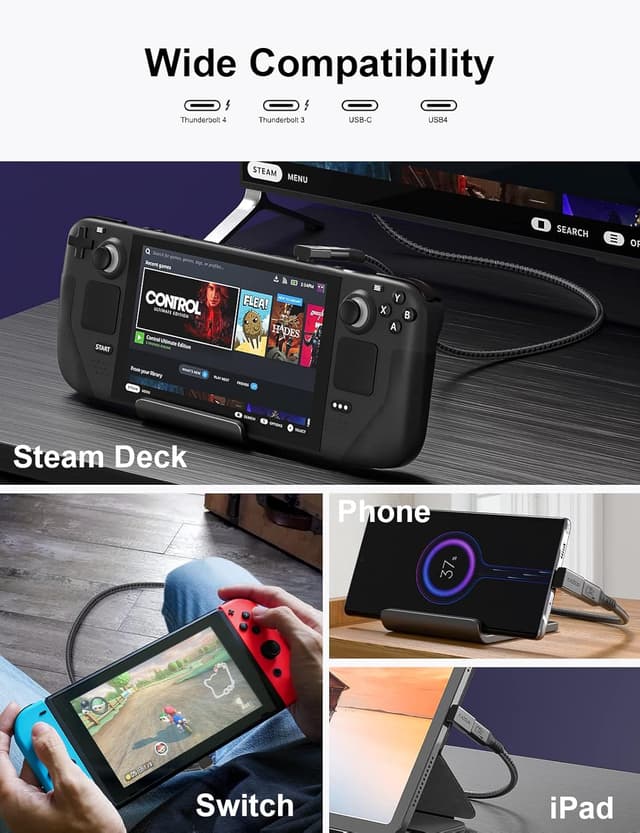 Thumbnail 5 de XAOSUN 40Gbps USB C Winkel Adapter 240W