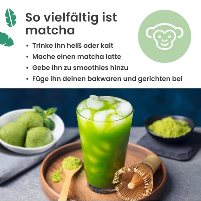 Detalle de PureChimp Ceremonial Matcha (100 g) – 100% reines Matcha-Pulver für Latte, Aufgüsse & Rezepte
