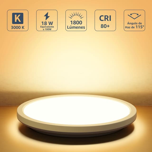 Detalle 2 de Lepro Lámpara LED Techo 18W Ø22cm