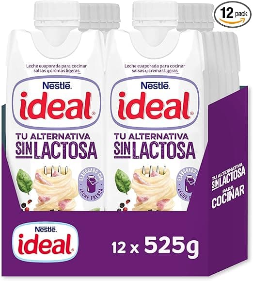 Detalle de Nestlé Ideal Leche Evaporada Sin Lactosa 12x500ml 🥛