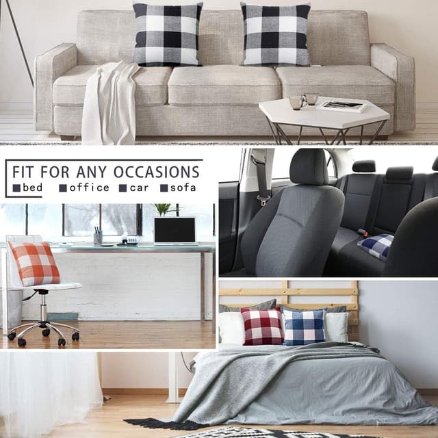 Thumbnail 6 de ORANIFUL buffalo check cushion covers 55cm