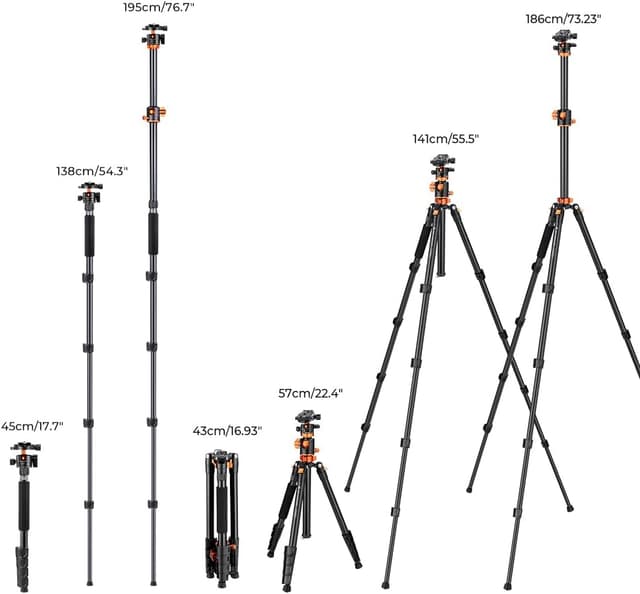 Thumbnail 5 de K&F Concept 186cm Aluminium Stativ
