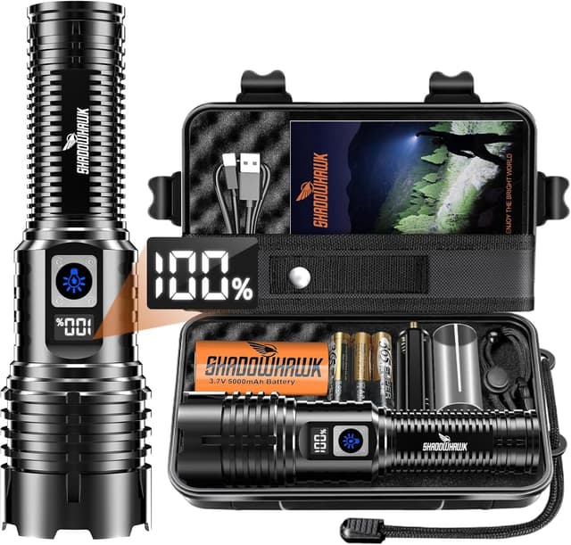 Detalle de Shadowhawk XHM77.2 500000L LED Rechargeable Torch 🔦