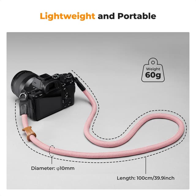 Detalle 2 de K&F CONCEPT Kameragurt für DSLR und Systemkameras, 100 cm