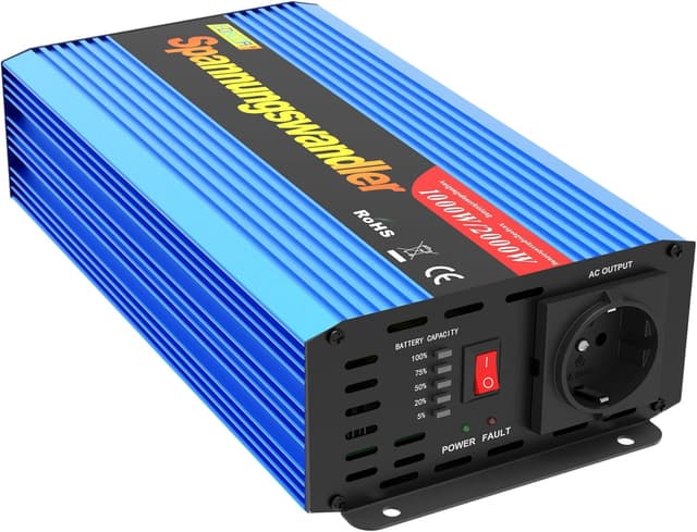 Detalle de EDECOA convertitore 12V→220V 1200W con onda sinusoidale modificata e display LCD