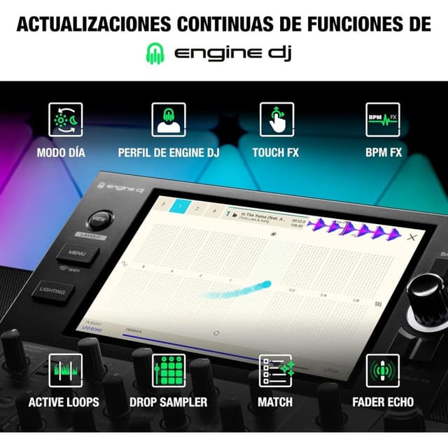 Detalle de Denon DJ SC LIVE 4 controlador DJ autónomo negro con streaming