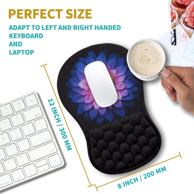 Detalle de Hokafenle Ergonomic Mouse Pad with Wrist Support (11.8 x 7.9 inch) with Memory Foam Slope Massage Bulge