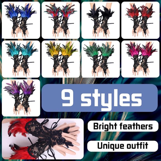 Thumbnail 4 de YOUYIKE Feder Manschetten Spitzenarmbänder 🎭