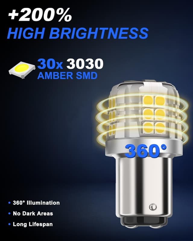 Detalle de GZ5CG P21/5W 1157 BAY15D LED bulbs (12V) with 3030 30 SMD, 1500LM and 6500K – for brake, reverse and DRL