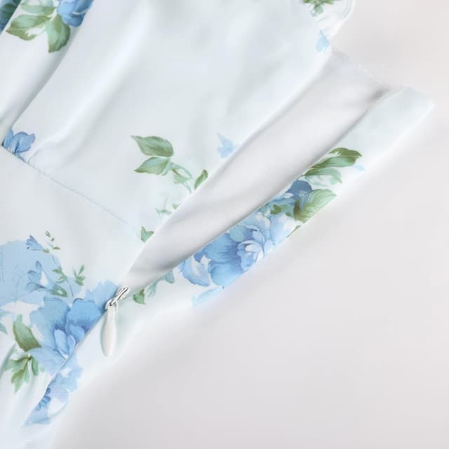 Detalle de SCARLET DARKNESS Robe d’été décontractée sans manches à bretelles spaghetti et motif floral