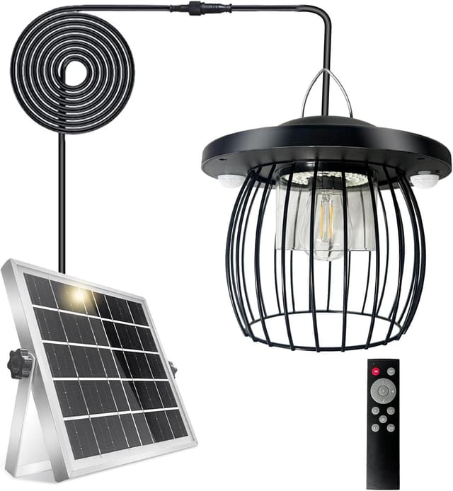 Detalle de CREATESTAR Lampada a sospensione solare LED con telecomando, IP66, sensore di movimento