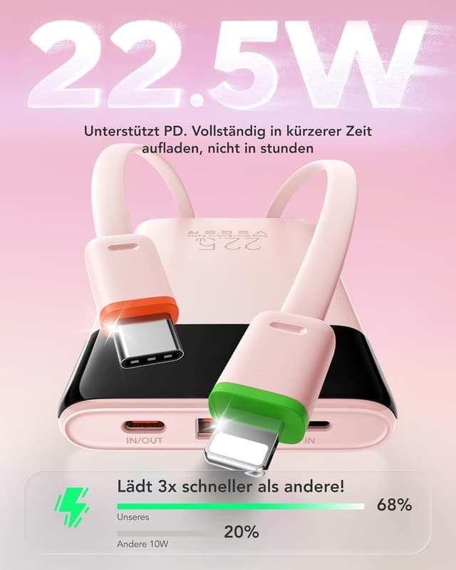 Detalle de VEGER Power Bank 10000 mAh mit 22,5 W