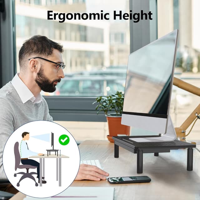 Thumbnail 1 de BONTEC Monitor Stand with Drawer