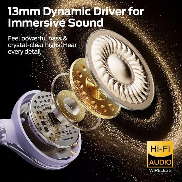 Detalle de Monster Open Ear AC225 Bluetooth 6.0 Clip-On Headphones with ENC Mic (Purple)