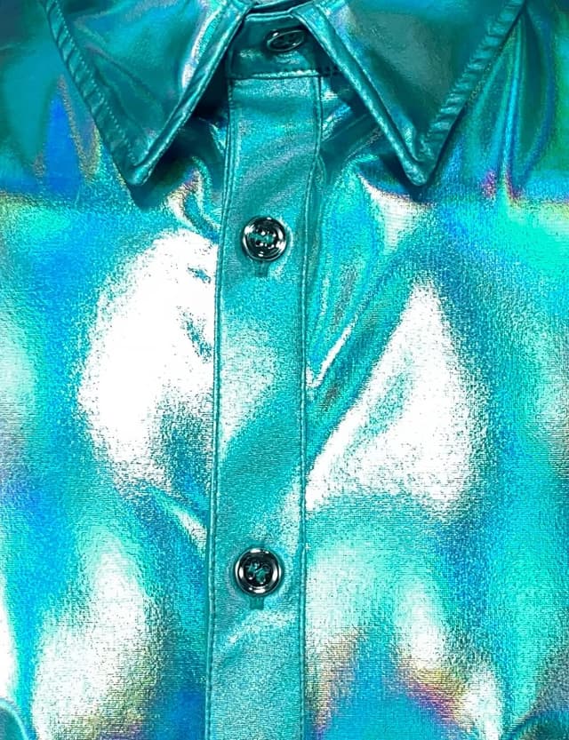 Thumbnail 4 de JOGAL Metallic Glänzend Bronzing Hemd für Party 🎉