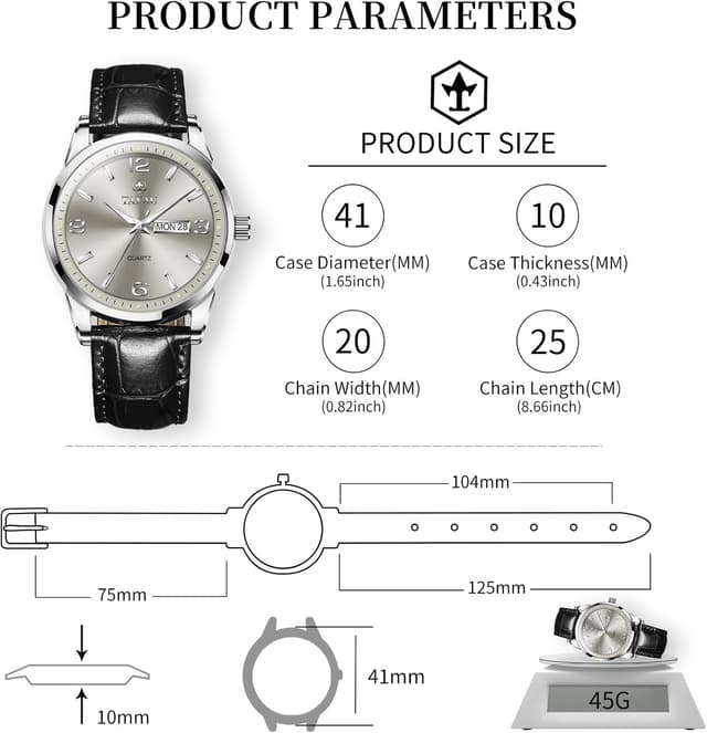 Thumbnail 6 de Taxau Herren Chronograph Uhr mit Lederarmband