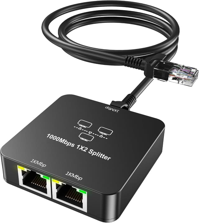 Detalle de uhddadi Ethernet Splitter 1 to 2 Out 1000Mbps
