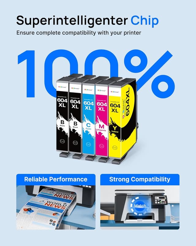 Thumbnail 5 de GPC Image 604XL 5‑Pack Ink Cartridges 🎨