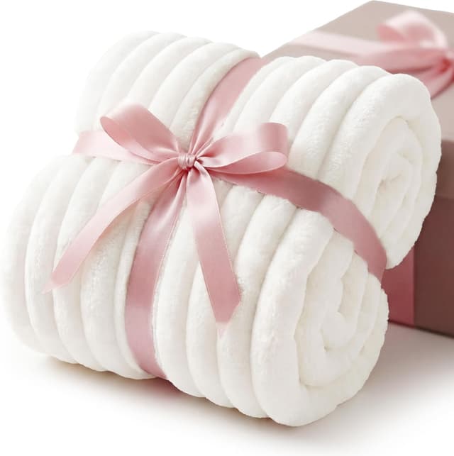 Thumbnail 6 de Bedsure Fluffy Fleece Blanket for Bed (Off White) – 220x240 cm