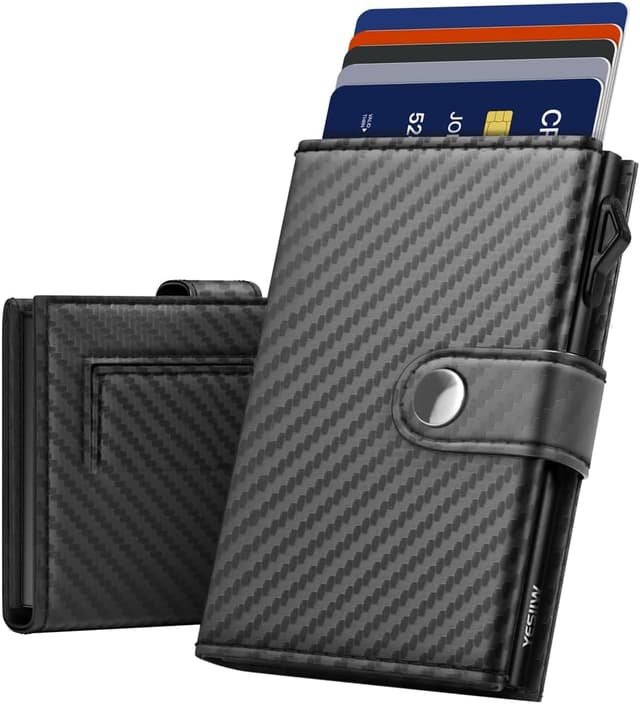 Detalle de YESIIW Pop-up RFID leather trifold wallet, 9 cards đź‘›