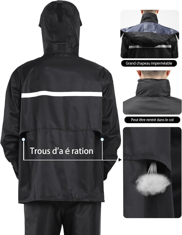 Thumbnail 4 de M GYEJIAQU Combinaison de pluie imperméable 🧥