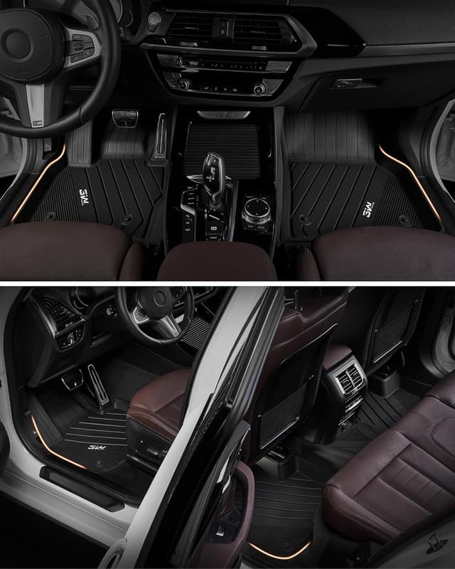 Detalle de 3W TPE All-Weather Floor Mats, Cargo Liner & Back Seat Covers for 2022-2026 Nissan Pathfinder (7-Passenger) — Black