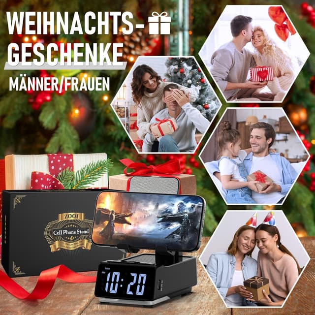 Detalle 2 de ZOOI Vatertagsgeschenk für Papa: Bluetooth-Lautsprecher mit Handyständer für Smartphones bis 13 Zoll