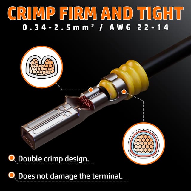 Detalle de PEBA Waterproof Car Electrical Connector Crimping Tool Kit (1–6 pin) for AWG 22–14