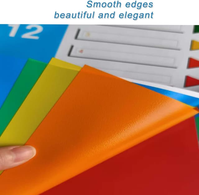 Detalle de A4 File Dividers 5 Pack, 12-Part PP Index Tabs (1–12) for Ring Binders