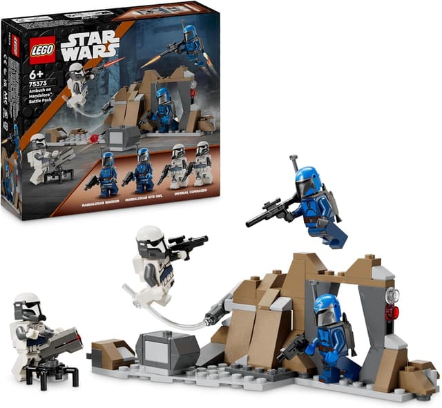 Detalle de LEGO Star Wars 75373 Battle Pack Agguato su Mandalore (The Mandalorian) con 4 minifigure e grotta da costruire